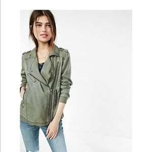 Express Olive drape motto jacket